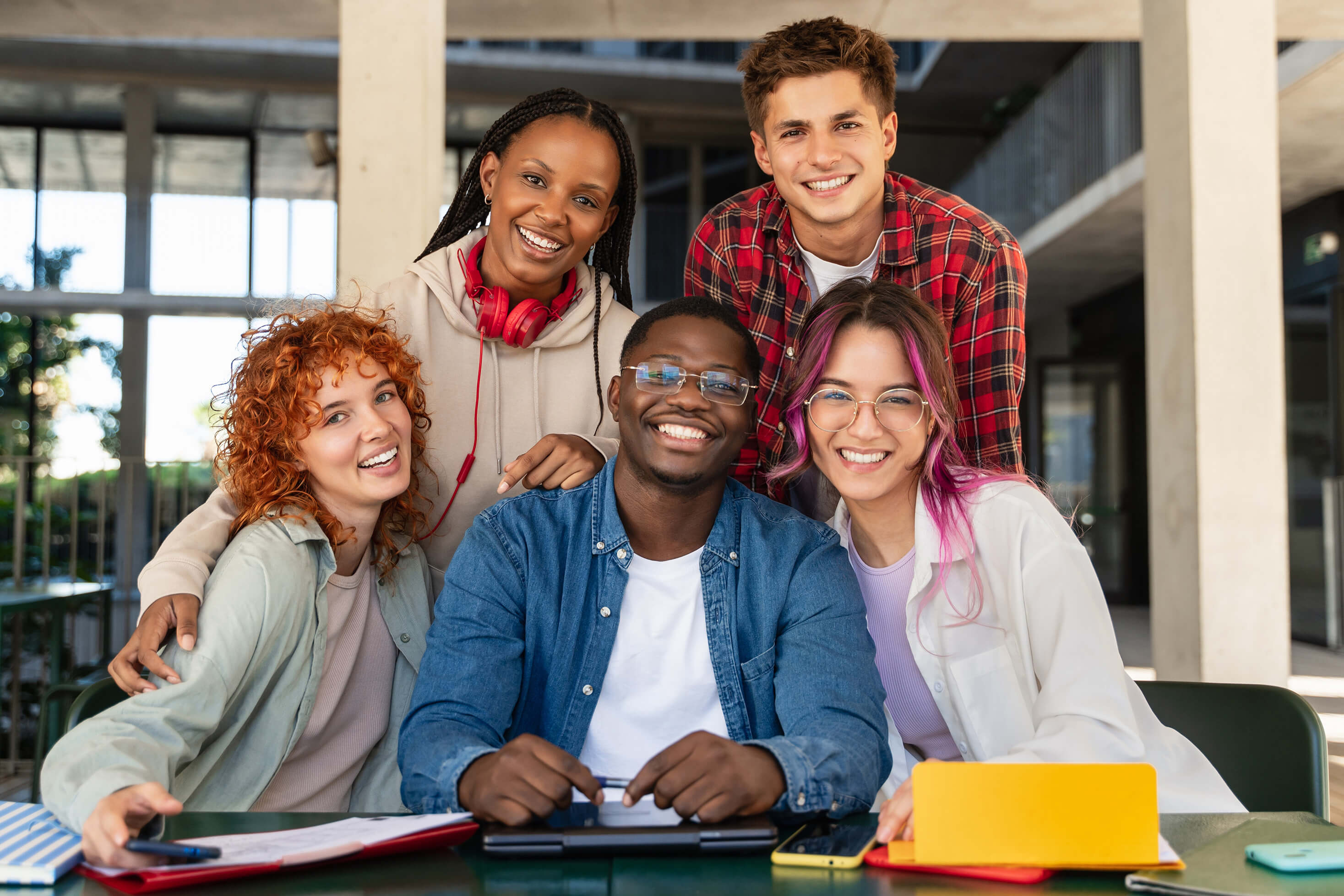 group of college kids